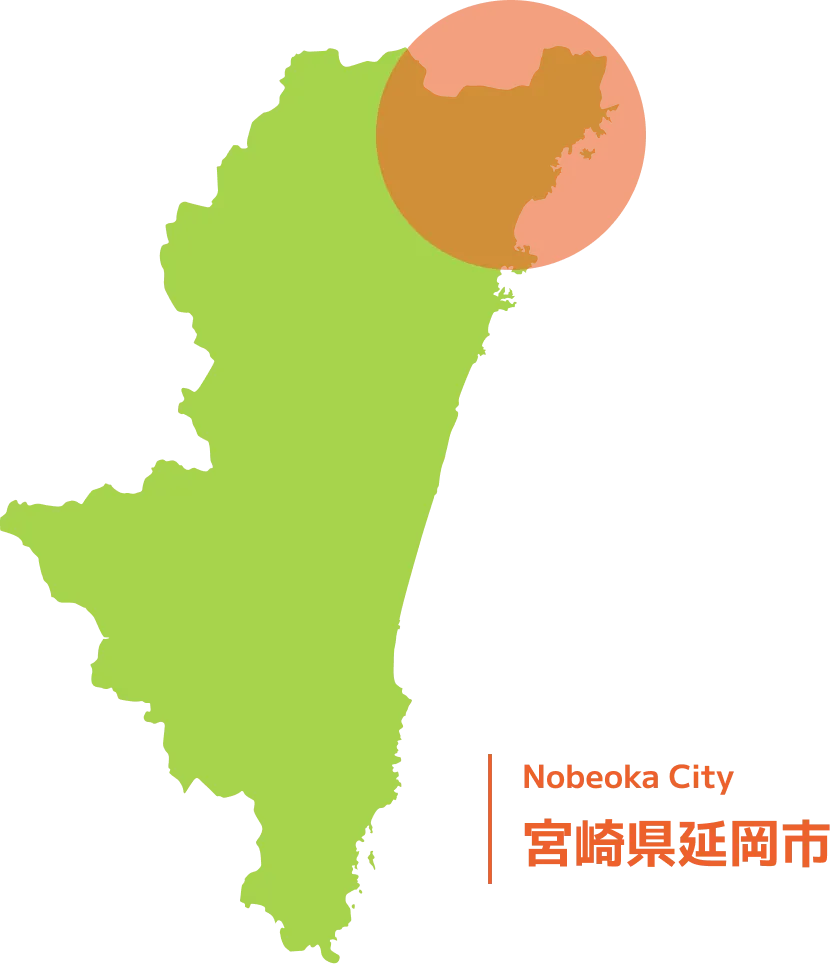 延岡市の地図